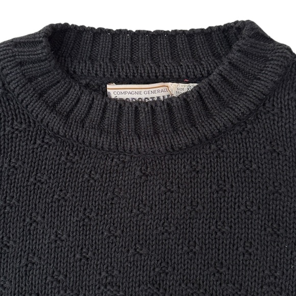 VTG 90s Aeropostale Chunky Crewneck Sweater Blue Snowflake Cotton/Ramie Korea XL - Picture 5 of 14